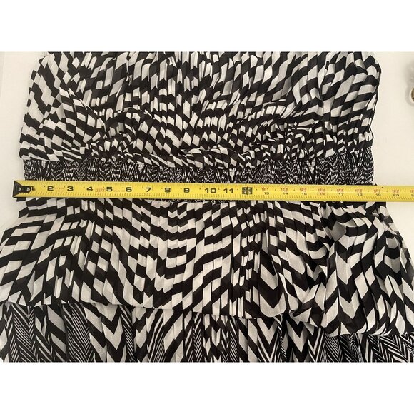 LANE BRYANT Chevron Pleated Black/White Maxi Dress 18/20 Summer Spring Travel - Picture 16 of 16